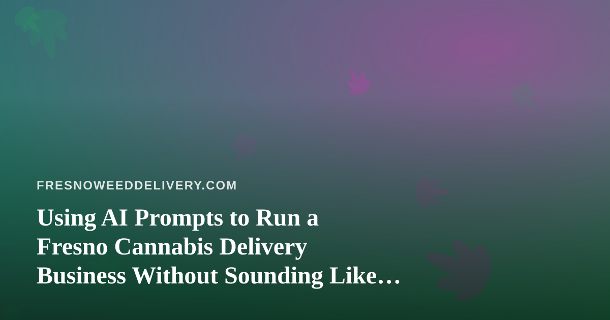 Using AI Prompts to Run a Fresno Cannabis Delivery Business Without Sounding Like a Robot