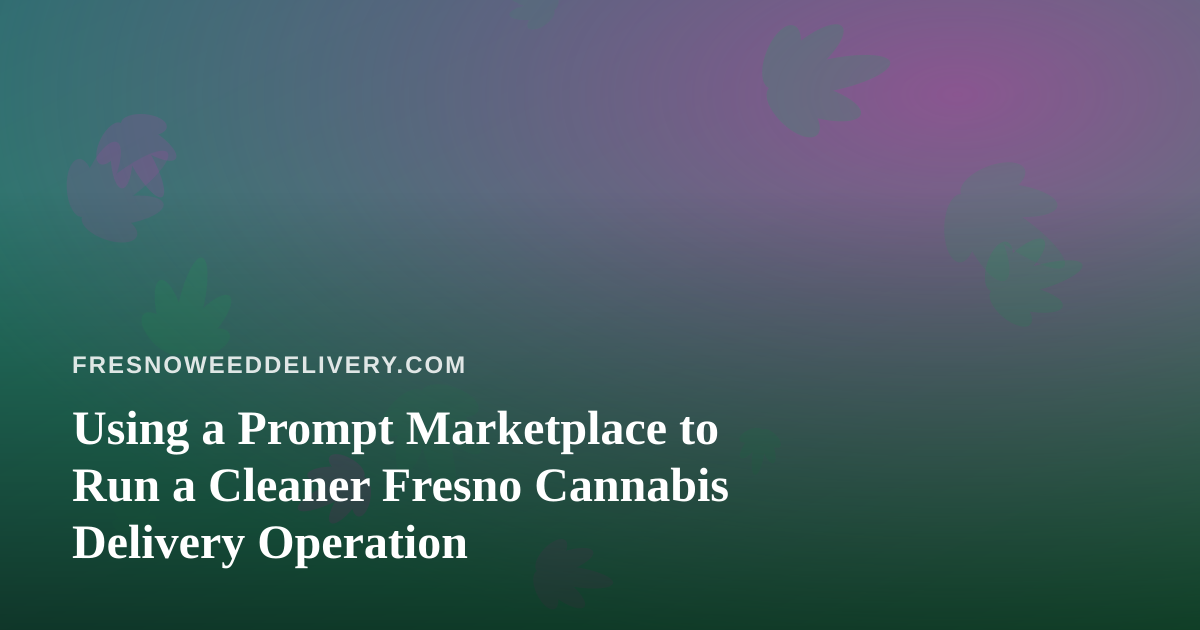 Using a Prompt Marketplace to Run a Cleaner Fresno Cannabis Delivery Operation