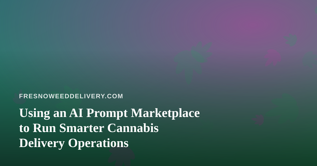 Using an AI Prompt Marketplace to Run Smarter Cannabis Delivery Operations