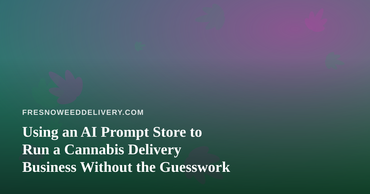 Using an AI Prompt Store to Run a Cannabis Delivery Business Without the Guesswork